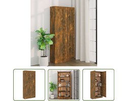vidaXL Houten Boekenkast - Boekenkast - Boekenkast 82,5x30,5x185,5 cm bewerkt hout gerookt eikenkleurig - Klassiek Boekenrek - Vintage Boekenkast - Opbergkast