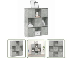 vidaXL Houten Boekenkast - Boekenkast - Boekenkast 89x24x101,5 cm bewerkt hout betongrijs - Betonnen Grijze Boekenkast - Opslagoplossing - Bibliotheek