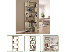vidaXL Houten Boekenkast - Boekenkast - Boekenkast / kamerscherm 80x24x192 cm bewerkt hout sonoma eiken - Boekenplank - Salon Meubilair - Living Room Furniture