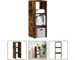 vidaXL Houten Boekenkast - Boekenkast - Boekenkast stapelbaar 30x30x80 cm bewerkt hout gerookt eiken - Stapelbare Boekenkast - Opbergkast - Boekenrek