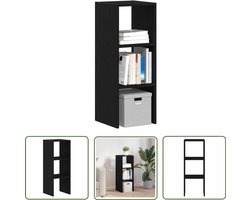 vidaXL Houten Boekenkast - Boekenkast - Boekenkast stapelbaar 30x30x80 cm bewerkt hout zwart eikenkleur - Stapelbare Boekenkast - Opbergkast - Bibliotheekkast