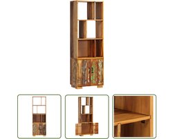 vidaXL Houten Boekenkast - Retro Boekenkast - Boekenkast 60x35x180 cm massief gerecycled hout - Vintage Boekenkast - Industrieel Design - Bibliotheek