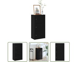 vidaXL Houten Boekenkasten - Boekenkasten - Boekenkast 40x24x77 cm bewerkt hout zwart eikenkleurig - Boekenplank - Opslagoplossing - Bibliotheek