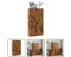 vidaXL Houten Boekenkasten - Boekenkasten - Boekenkast 82,5x30,5x150 cm bewerkt hout oud houtkleurig - Vintage Boekenkast - Bibliotheekkast - Opslagkast