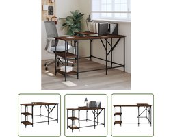 vidaXL Houten Bureau - Bureau - Bureau 139x139x75 cm bewerkt hout bruin eikenkleur - Kantoorbureau - Werkblad - Home Office