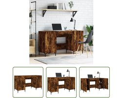 vidaXL Houten Bureau - Bureau - Bureau 140x50x75 cm bewerkt hout gerookt eikenkleurig - Kantoorbureau - Studietafel - Compact Bureau