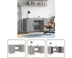 vidaXL Houten Bureau - Bureau - Bureau 140x50x75 cm bewerkt hout grijs sonoma eikenkleurig - Grijze Bureau - Kantoorbureau - Studentenkamer