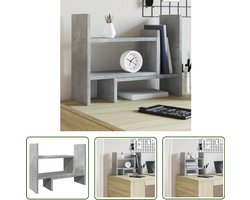 vidaXL Houten Bureau Organizer - Bureau Organizer - Bureau organiser 38,5x17x39 cm bewerkt hout betongrijs - Betonnen Bureau Organizer - Organisator Voor Bureau - Opbergvakken