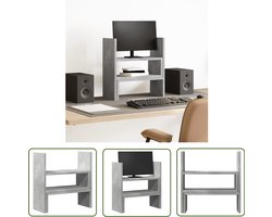 vidaXL Houten Bureau Organizer - Bureau Organizer - Bureau organiser 40x17x41 cm bewerkt hout betongrijs - Betonnen Bureau Organizer - Bureaublad Organisatie - Opbergruimte