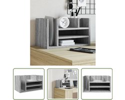 vidaXL Houten Bureau Organizer - Bureau Organizer - Bureau organiser 44,5x24x25 cm bewerkt hout grijs sonoma eiken - Grijze Bureau Organizer - Compact Bureau Organizer - Bureau Organisatie