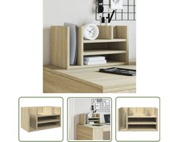 vidaXL Houten Bureau Organizer - Bureau Organizer - Bureau organiser 44,5x24x25 cm bewerkt hout sonoma eikenkleurig - Organisator - Opbergvakken - Bureauopstelling