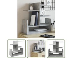 vidaXL Houten Bureau Organizer - Bureau Organizer - Bureau organiser 49x20x52,5 cm bewerkt hout betongrijs - Betonnen Bureau Organizer - Bureauopbergers - Kantoorartikelen