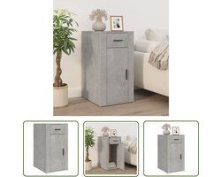 vidaXL Houten Bureaukast - Bureaukast - Bureaukastje 40x49x75 cm bewerkt hout betongrijs - Grijze Bureaukast - Opbergkast - Boekenkast