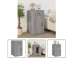 vidaXL Houten Bureaukast - Bureaukast - Bureaukastje 40x49x75 cm bewerkt hout grijs sonoma eikenkleurig - Grijze Bureaukast - Opbergkast - Kantoormeubel