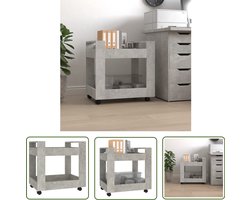 vidaXL Houten Bureaukast - Bureaukast - Bureaukastje 60x45x60 cm bewerkt hout betongrijs - Grijze Bureaukast - Compact Bureaukast - Opbergkast