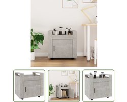 vidaXL Houten Bureaukast - Bureaukast - Bureaukastje 60x45x60 cm bewerkt hout betongrijs - Grijze Bureaukast - Compact Bureaukast - Opbergkast