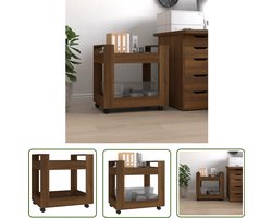 vidaXL Houten Bureaukast - Bureaukast - Bureaukastje 60x45x60 cm bewerkt hout bruin eikenkleur - Compact Bureaukast - Buro Organizer - Opbergkast