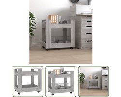 vidaXL Houten Bureaukast - Bureaukast - Bureaukastje 60x45x60 cm bewerkt hout grijs sonoma eikenkleurig - Grijze Bureaukast - Sonoma Eiken Bureaukast - Opbergkast