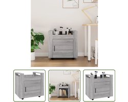 vidaXL Houten Bureaukast - Bureaukast - Bureaukastje 60x45x60 cm bewerkt hout grijs sonoma eikenkleurig - Grijze Bureaukast - Sonoma Eiken Kleur - Compact Bureaukast