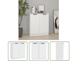 vidaXL Houten Dressoir - Dressoir - Dressoir 60x30x70 cm bewerkt hout wit - Wit Dressoir - Compact Dressoir - Salontafel
