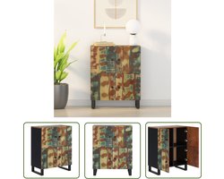 vidaXL Houten Dressoir - Dressoir - Dressoir met 4 deuren 60x33x75 cm massief gerecycled hout - Multikleurig Dressoir - Industrieel Dressoir - Recycled Wood Furniture