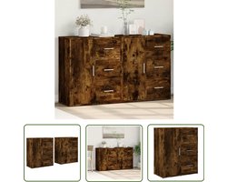vidaXL Houten Dressoirs - Dressoirs - Dressoirs 2 st 60x31x70 cm bewerkt hout gerookt eikenkleurig - Bruine Dressoirs - Vintage Dressoirs - Salontafel