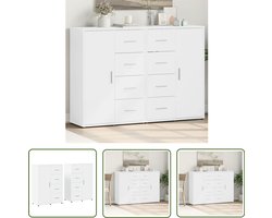 vidaXL Houten Dressoirs - Dressoirs - Dressoirs 2 st 60x31x84 cm bewerkt hout wit - Wit Dressoir - Vintage Dressoir - Salontafel