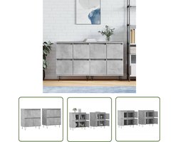 vidaXL Houten Dressoirs - Dressoirs - Dressoirs 2 st bewerkt hout betongrijs - Grijze Dressoirs - Vintage Dressoirs - Industriële Dressoirs