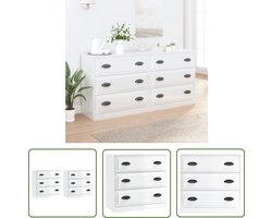 vidaXL Houten Dressoirs - Dressoirs - Dressoirs 2 st bewerkt hout hoogglans wit - Hoogglans Dressoirs - Wit Dressoirs - Opbergkast