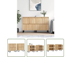 vidaXL Houten Dressoirs - Dressoirs - Dressoirs 2 st bewerkt hout sonoma eikenkleurig - Sonoma Eiken - Salontafel - Tv Tafel