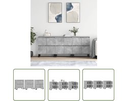 vidaXL Houten Dressoirs - Dressoirs - Dressoirs 3 st bewerkt hout betongrijs - Grijze Dressoirs - Vintage Dressoirs - Livingroom Furniture