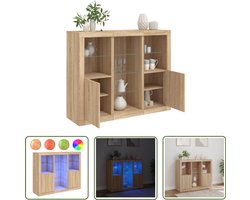 vidaXL Houten Dressoirs - Dressoirs - Dressoirs met LED-verlichting 3 st bewerkt hout sonoma eiken - Sonoma Eiken Dressoirs - Led Dressoirs - Opbergdressoirs