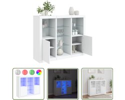 vidaXL Houten Dressoirs - Dressoirs - Dressoirs met LED-verlichting 3 st bewerkt hout wit - Wit Dressoir - Led Dressoir - Opbergkast
