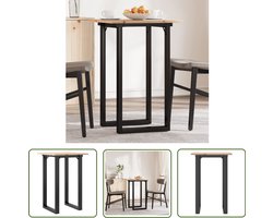 vidaXL Houten Eettafel - Eettafel - Eettafel O-frame 50x50x75 cm massief grenenhout en staal - Grenen Eettafel - Industrieel Meubilair - Eetkamertafel