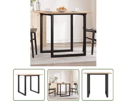 vidaXL Houten Eettafel - Eettafel - Eettafel O-frame 80x80x75 cm massief grenenhout en staal - Grenenhouten Eettafel - Ronde Eettafel - Kleine Eettafel