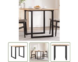 vidaXL Houten Eettafel - Eettafel - Eettafel O-frame 80x80x75,5 cm massief grenenhout en staal - Grenen Eettafel - Bruine Eettafel - Ronde Eettafel