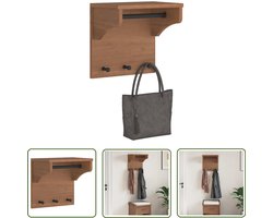 vidaXL Houten Kapstok - Wandkapstok - Wandkapstok SANDNES 43x30x42 cm massief grenenhout - Grenshouten Kapstok - Entree Kapstok - Garderobe