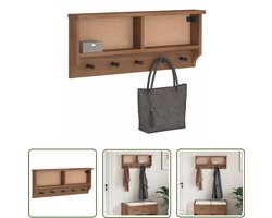 vidaXL Houten Kapstok - Wandkapstok - Wandkapstok SANDNES 87x12x35 cm massief grenenhout - Grenoble Houtsoort - Entree Decoratie - Kleding Organizer