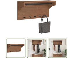 vidaXL Houten Kapstok - Wandkapstok - Wandkapstok SANDNES 87x30x42 cm massief grenenhout - Entreehal Decoratie - Grenoble Hout - Vintage Kapstok