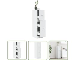 vidaXL Houten Kast - Apotheker Kast - Apothekerskast 30x41x118 cm bewerkt hout wit - Opslagkast - Boekenkast - Vintage Kast