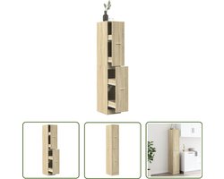 vidaXL Houten Kast - Apotheker Kast - Apothekerskast 30x41x174,5 cm bewerkt hout sonoma eikenkleurig - Opslagkast - Keukenkasten - Woonkamerspullen