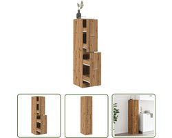vidaXL Houten Kast - Apothekerkast - Apothekerskast 30x41x144,5 cm bewerkt hout artisanaal eiken - Opslagkast - Vintage Kast - Landelijke Kast