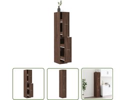 vidaXL Houten Kast - Apothekerkast - Apothekerskast 30x41x174,5 cm bewerkt hout bruin eikenkleurig - Opslagoplossing - Bureaulade - Keukenkasten