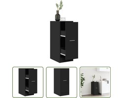 vidaXL Houten Kast - Apothekerkast - Apothekerskast 30x41x77,5 cm bewerkt hout zwart - Zwarte Kast - Opbergkast - Bureaulade
