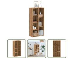 vidaXL Houten Kast - Boekenkast - Boekenkast 50x25x105 cm bewerkt hout artisanaal eikenkleurig - Eiken Kleur - Opbergkast - Bibliotheek