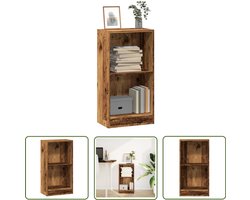 vidaXL Houten Kast - Boekenkasten - Boekenkast 40x24x76 cm bewerkt hout oud houtkleurig - Opbergkast - Bibliotheekkast - Vintage Stijl