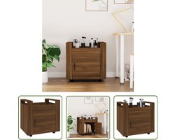 vidaXL Houten Kast - Bureaukast - Bureaukastje 60x45x60 cm bewerkt hout bruin eikenkleur - Schrijfbureau - Computertafel - Opslagoplossing