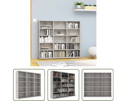 vidaXL Houten Kast - Cd Kast - Cd-kast 100x23x89,5 cm bewerkt hout betongrijs - Grijze Kast - Media Kast - Opslagkast