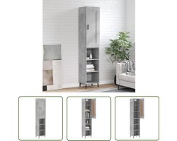 vidaXL Houten Kast - Hoge Kast - Hoge kast 34,5x34x180 cm bewerkt hout betongrijs - Grijze Kast - Opslagkast - Woonkamerkast