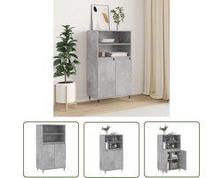 vidaXL Houten Kast - Hoge Kast - Hoge kast 60x36x110 cm bewerkt hout betongrijs - Grijze Kast - Opslagkast - Woonaccessoires